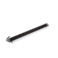 BKT Elektronik Powerpanel, 9x Schuko stikdser, LED, 1U, sort