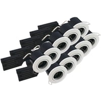 Nordtronic Fast Install indbygningsspot 230V LED, GU10, (rund) inkl. LED-p?re (Osram / CRI>80 / 4,3W / 350 lm / 3000K / 36? / G / ikke d?mpbar), hvid (mat) - 10 stk