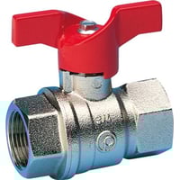 Kuglehane T-greb, 3/8" muffe/muffe, TEA belagt, Messing