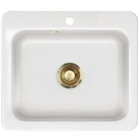 Juna 57 keramik kkkenvask, hvid m/ messing aflb