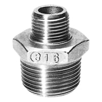 Brystnippel syrefast 3/8x1/8 AISI316/CF8M