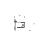 Shopline trac endestykke 3-fase mat-hvid