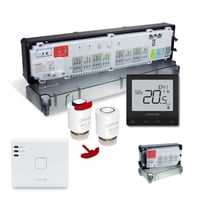 Salus komplet gulvvarmestyring, trdls, Zigbee, app-styring til 9 kredse kredse/rum, sort