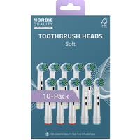 Nordic Quality Tandbørstehoveder Standard Soft Brush Heads - 10-Pack