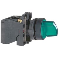 Drejeafbryder, grn m/lys, 230V, 1NO/1NC, XB5AK123M5 - Schneider Electric