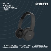 BT210 Bluetooth headphones, mic, foldable, black
