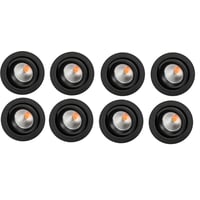 SG LED-spot, Junistar ECO Isosafe, sort, 3000K, 7W, 230V, 42, 8-pak