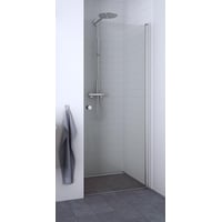 Dansani Match brusedør, model A, 77 cm, klart glas, satin profil