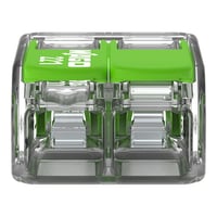 Green samlemuffe 2x0,2-4 mm transparent med grn pal, serie 221 - Wago