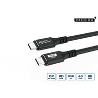 USB-C til USB-C kabel 0.25 meter, Premium, 100W, 40Gbps, USB4 Gen 3x2