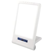 Led Lysterapi Lampe Med Timer/alarm 18w Hvid/bl 10.000 Lux Indbygget Batteri Flicker Free