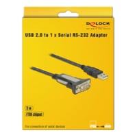Delock Adapter USB Type-A to 1 x serial RS-232 DB9 USB / serielkabel 3m Sort