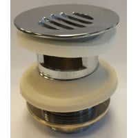 Bundventil med rist og overlb, 1 1/4″, 63 mm, forkromet