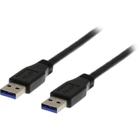 DELTACO USB 3.0 kabel, Type A han - Type A han, 1m, sort