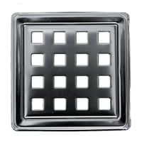 PURUS MaxiFlex ramme/rist i syrefast rustfrit stål 100x100 mm - beregnet for MaxiFlex Mini-klinke brusenicheafløbsskål