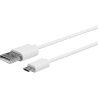 MicroUSB kabel, 1 meter, hvid, MicroUSB M - USB A M