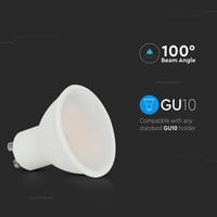 GU10 LED spotpre, 10W, 6500K, 1000lm, RA80, mlkehvid – V-TAC