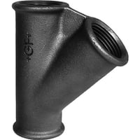 Sort tee med 45 afgrening,  tomme