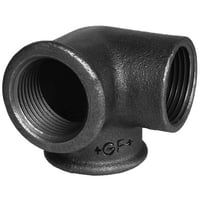 Georg Fischer vinkel med sideudløb sort 1/2´´