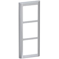 LK FUGA - Soft 63 lodret design ramme, 3 modul, stlmetallic + teknisk monteringsramme