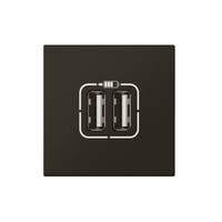 Mosaic USB lader 2 x type A 2.4A 12W 2M sort