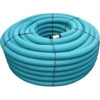 Drænrør 92/80mm. 50m rll. - 2,4x7mm slids. Blå Pipelife PVC - (50 meter)