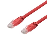 DELTACO U/UTP Cat6a patch kabel, halogenfri, 1 meter, rd