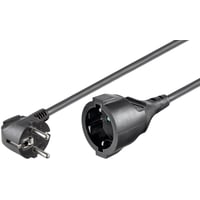 Schuko strmforlnger, han-hun, 5 meter, Type F CEE 7/7 til CEE 7/4, 3G x 1,5 mm, 10A, 250V, sort - MicroConnect