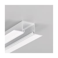 1 meter aluprofil LINEA-IN20 TRIMLESS EE7F, hvid lakeret, indspartling, LED skinne