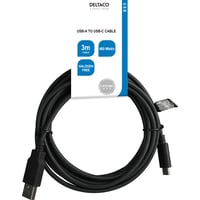 USB 2.0 cable, Typ A - Typ C, 3m, black