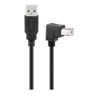 USB2.0 A-B kabel, 2 meter, M-M, vinklet