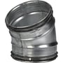 Lindab Safe BU 30° bøjning i galvaniseret stål til 63 mm ventilationsrør, vist med tætningsring og pressede samlinger.