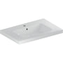 Geberit iCon Light håndvask, 750 mm x 480 mm, midt hanehul, overløb, opbevaring
