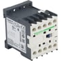Schneider Electric TeSys K hjælperelæ med 4 NO kontakter og 24 V DC spænding, vist fra siden med mærkater og terminaler synlige.