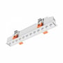 SpectrumLED GRID S 12W CCT-loftlampe set skråt nedefra med række af forsænkede LED-optikker.