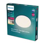 Philips Lighting Ozziet LED loftlampe i hvid, 18W, vist på produktpakken med information om funktioner som SceneSwitch og 3 lysindstillinger.