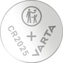 Oversigt over Varta CR2025 lithium knapcellebatteri, viser positive side med Varta logo og CR2025.