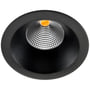 SG Armaturen Downlight Soft Isosafe LED i sort, med 42 graders spredningsvinkel og synlig LED-chip.
