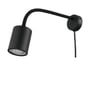 EGLO Portello Spot Flex GU10 væglampe i mat sort metal, fremhæver den fleksible arm og cylinderformede lampehoved.