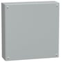 Schneider Electric klemkasse i metal, 400x400x120 mm, IP66 og IK10 klassificeret i RAL 7035 grå.