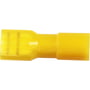 Nærbillede af en gul Elpress helisoleret spademuffe A4607FLSF, der viser dens fulde form og isolering.