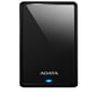 Adata HV620S Slim 2 TB ekstern harddisk står oprejst med den sorte front og blå indikator synlig.