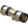 Geberit FlowFit T-stykke i rødgods med 1/2" indvendigt gevind og 63mm muffetilslutninger, klar til installation.