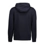 ID Identity hættecardigan model 0638 i navy, størrelse M, set bagfra med hætten og ribkanterne synlige.