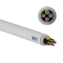 NKT NOIKX Flex-installationskabel 4 x 95 mm² set på tværs med fire farvede ledere og lysegrå kappe.