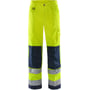 Kansas HI VIS bukser KL2 2001 i gul og marineblå med refleksbånd og knælommer, fremvist forfra.