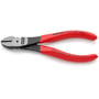 Knipex 7401 kraftsidebidetang, 140 mm, med røde dyppede håndtag og poleret hoved.