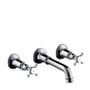 Hansgrohe Montreux togrebsbatteri med 3 huller og justerbar tud på 165-225mm, udført i skinnende krom.