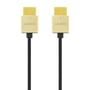 Deltaco ultratyndt HDMI-kabel på 2 meter med begge guldfarvede HDMI-stik vist forfra.