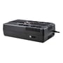 PowerWalker VI 800 MS UPS Schuko set fra siden, viser USB-port, RJ45-tilslutning og strømkabel til montering.